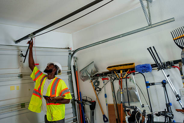 Professional Garage Door Panel Replacement technician working in East Quincy, CA